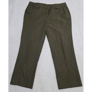 Anne Klein High Rise Ankle Pants Loden (Khaki Green) Sz 12